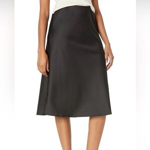 The Drop Silky Slip Midi Skirt in Black Size Medium